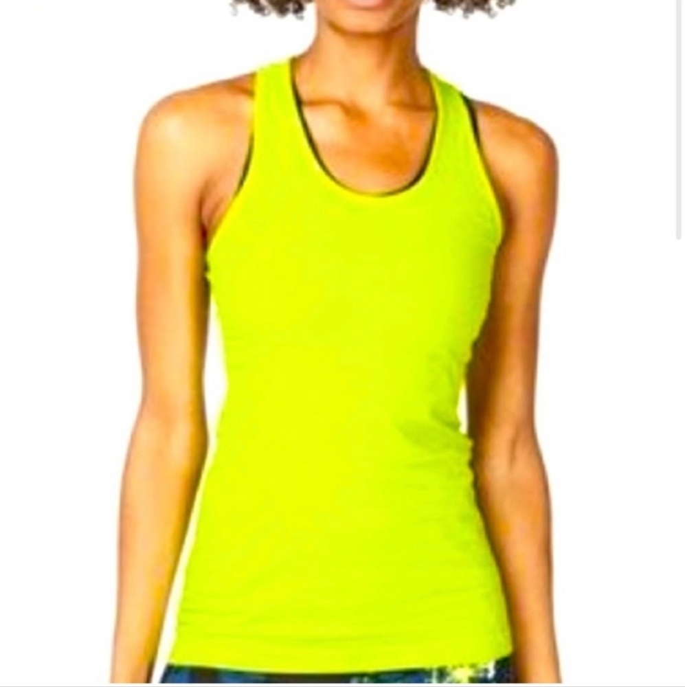 Sweaty Betty Womens Athlete Seamless Workout Vest Lime Punch Green Size Lg NWT